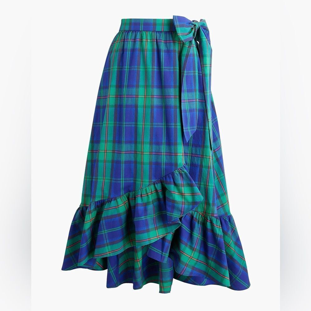 J Crew Tartan Wrap Midi Skirt NWT